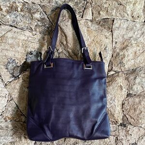 Purple pebbled faux leather purse